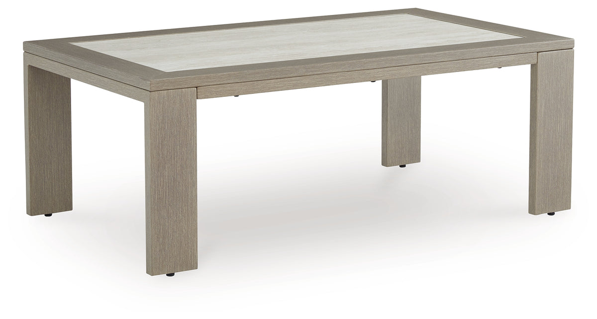 J&M Furniture - Ashley Furniture - Kimpton Isle Outdoor Coffee Table - Rectangular Cocktail Table / Brown - P704-701