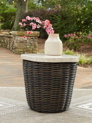 J&M Furniture - Ashley Furniture - Kimora Outdoor End Table - Square End Table / Beige/Dark Brown - P711-702