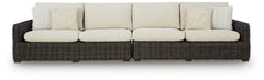 Kimora Outdoor Right and Left-arm Facing Loveseat with Cushion (Set of 2)