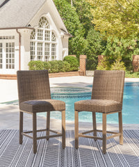 J&M Furniture - Ashley Furniture - Walton Bridge Outdoor Bar Stool (Set of 2) - Barstool (Set of 2) / Driftwood - P749-130
