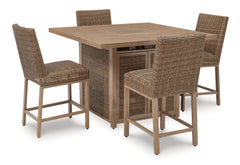 J&M Furniture - Ashley Furniture - Walton Bridge Outdoor Bar Table and 4 Barstools - Outdoor Bar Table and 4 Barstools - P749P1