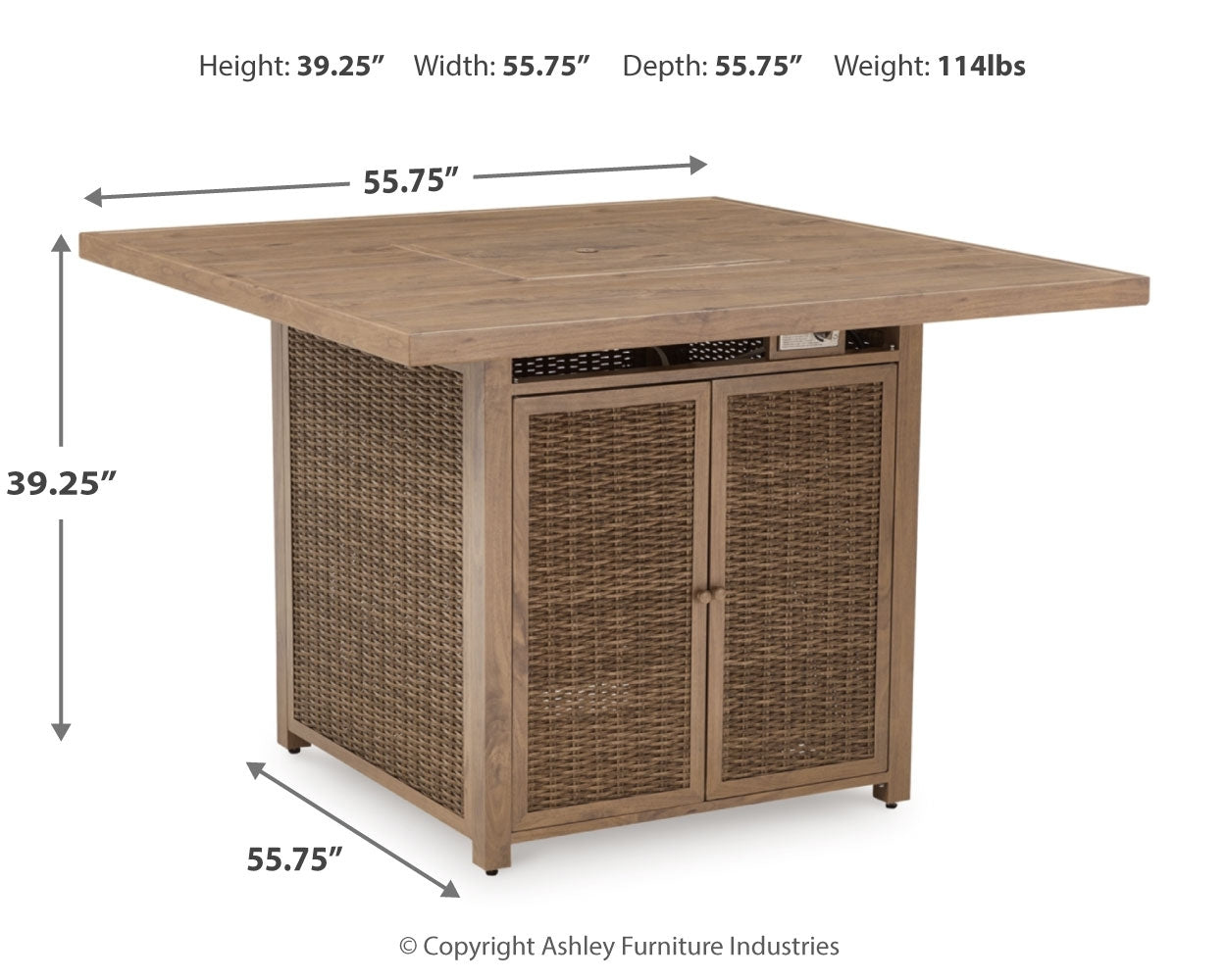 Walton Bridge Outdoor Bar Table with Fire Pit