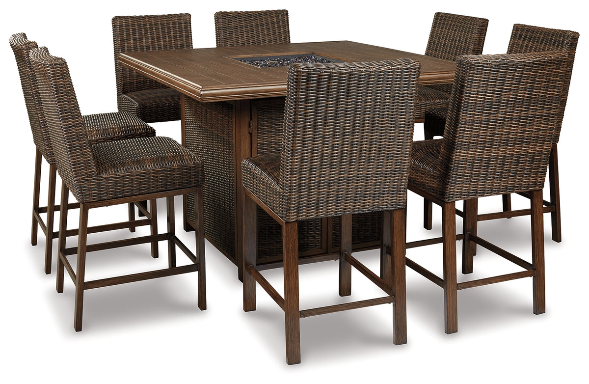 J&M Furniture - Ashley Furniture - Paradise Trail Outdoor Counter Height Dining Table with 6 Barstools - Outdoor Counter Height Dining Table with 6 Barstools - P750P6