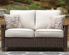 J&M Furniture - Ashley Furniture - Paradise Trail Loveseat with Cushion - Loveseat w/Cushion / Medium Brown - P750-835