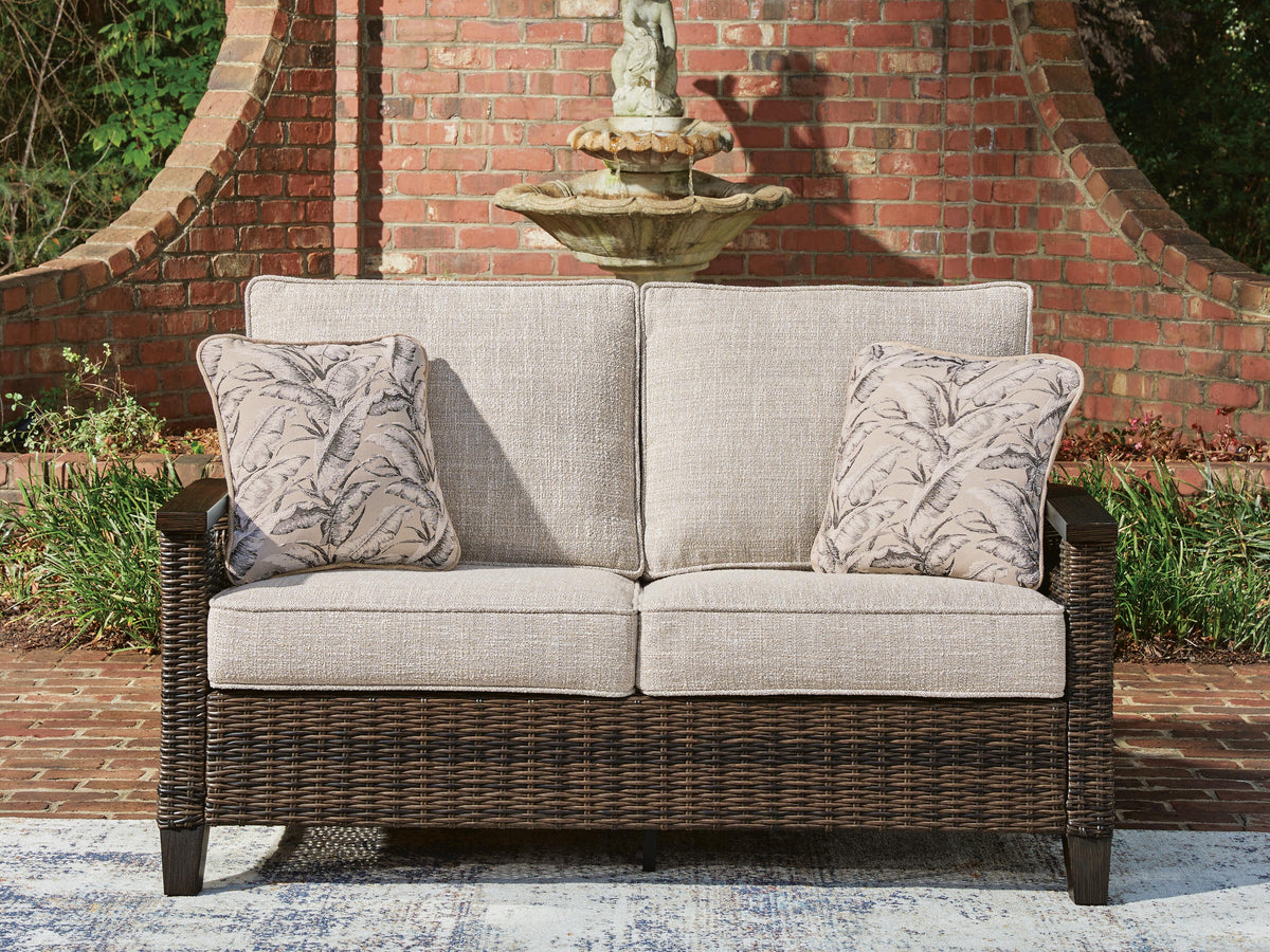 J&M Furniture - Ashley Furniture - Monterey Point Outdoor Loveseat with Cushion - Loveseat w/Cushion - PCP760-835