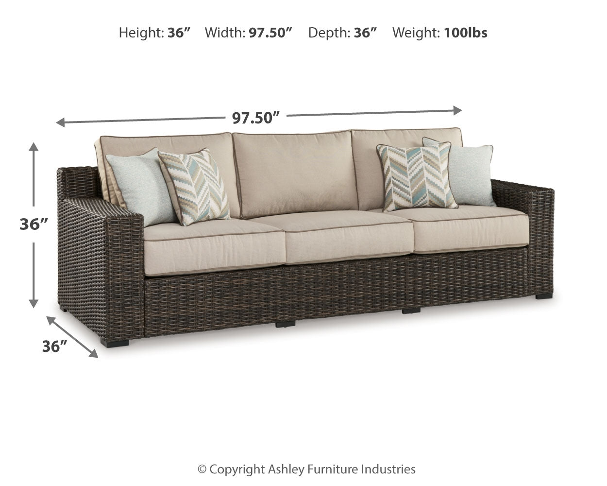 Coastline Bay Outdoor Sofa with Cushion