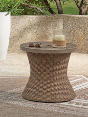 J&M Furniture - Ashley Furniture - Laguna Heights Outdoor End Table - Round End Table w/UMB OPT - PCP790-706