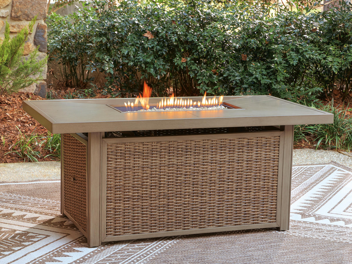 J&M Furniture - Ashley Furniture - Laguna Heights Outdoor Fire Pit Table - Rectangular Fire Pit Table - PCP790-773