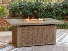J&M Furniture - Ashley Furniture - Laguna Heights Outdoor Fire Pit Table - Rectangular Fire Pit Table - PCP790-773