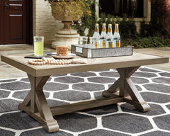 J&M Furniture - Ashley Furniture - Beachcroft Outdoor Coffee Table - Rectangular Cocktail Table / Beige - P791-701