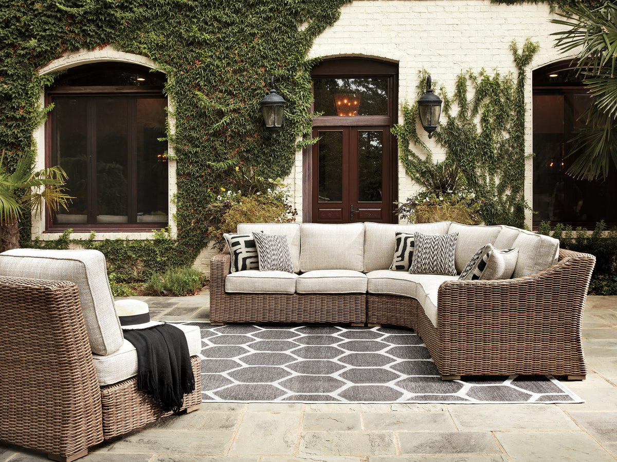 J&M Furniture - Ashley Furniture - Beachcroft 5-Piece Outdoor Seating Set - 5-Piece Outdoor Seating Set / Beige - P791P8