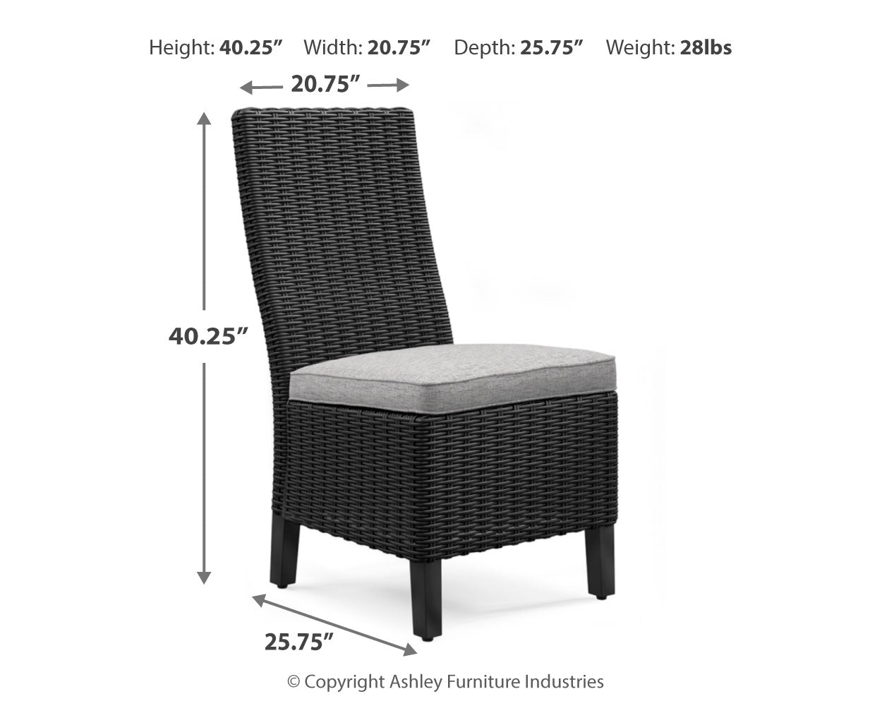 Beachcroft Outdoor Side Chair with Cushion (Set of 2)