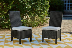 J&M Furniture - Ashley Furniture - Beachcroft Outdoor Side Chair with Cushion (Set of 2) - Side Chair with Cushion (Set of 2) / Black/Light Gray - P792-601