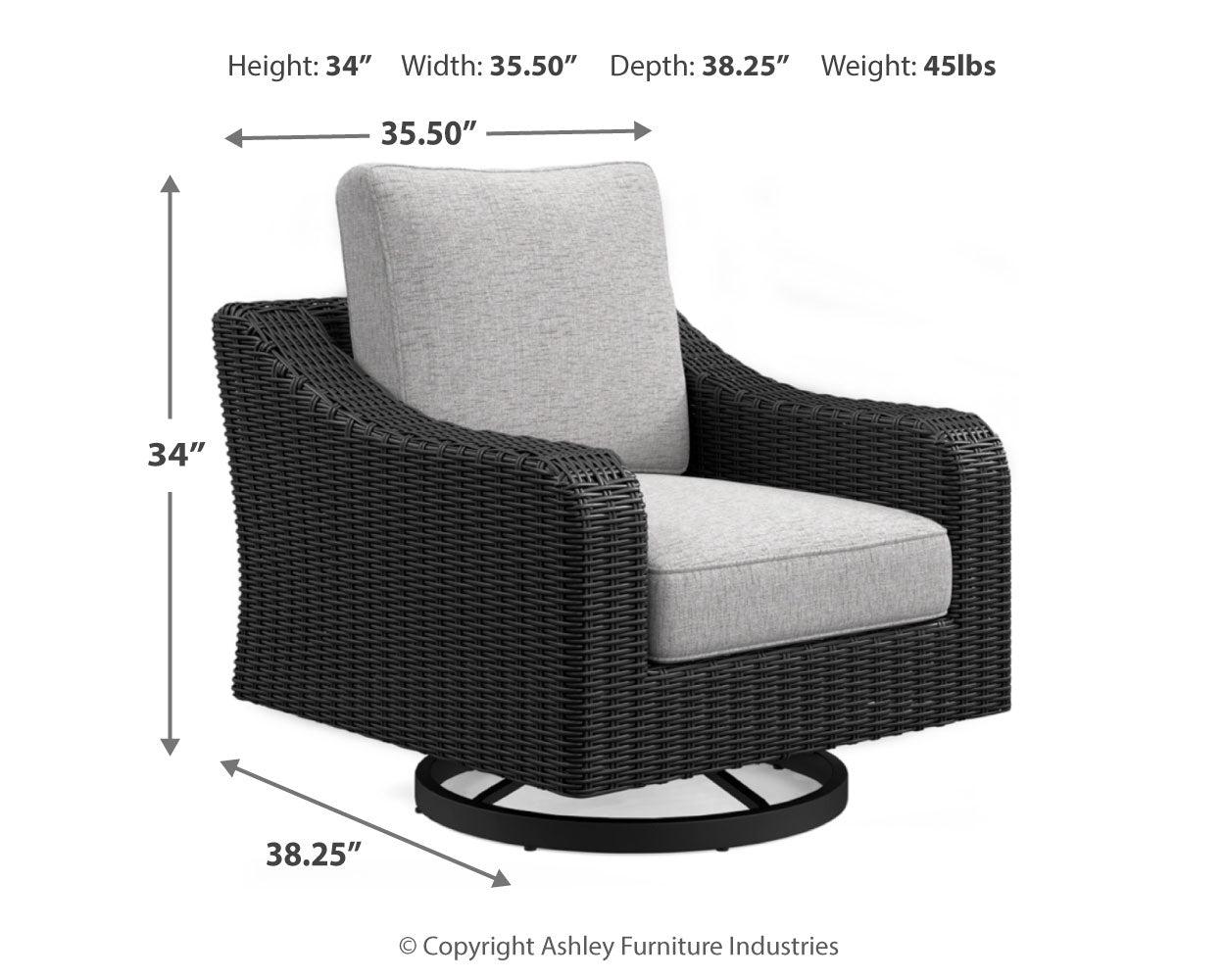 Beachcroft Outdoor Swivel Lounge with Cushion
