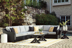 J&M Furniture - Ashley Furniture - Beachcroft 4-Piece Outdoor Sectional - 4-Piece Outdoor Sectional / Black/Light Gray - P792P2