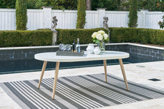 J&M Furniture - Ashley Furniture - Seton Creek Outdoor Dining Table - Oval Dining Table w/UMB OPT / White - P798-625