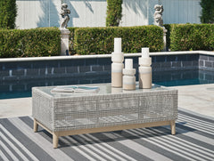 J&M Furniture - Ashley Furniture - Seton Creek Outdoor Coffee Table - Rectangular Cocktail Table / Gray - P798-701