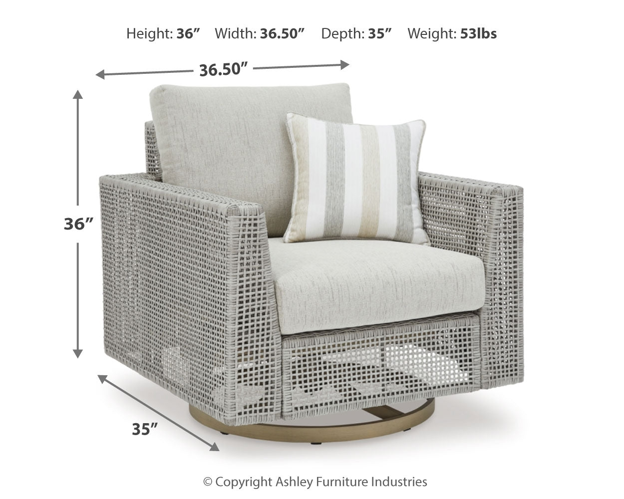 Seton Creek Outdoor Swivel Lounge with Cushion