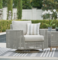 J&M Furniture - Ashley Furniture - Seton Creek Outdoor Swivel Lounge with Cushion - Swivel Lounge w/ Cushion / Gray - P798-821