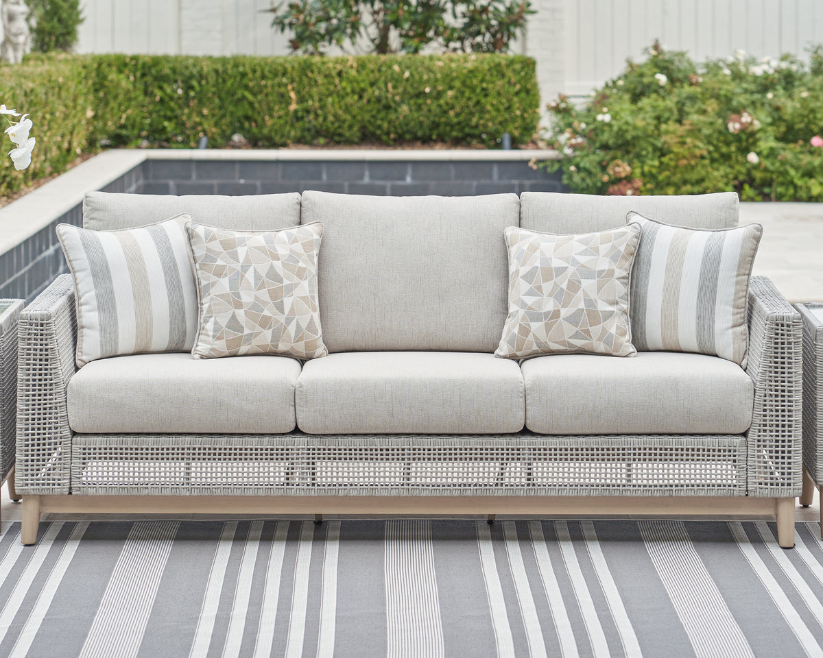J&M Furniture - Ashley Furniture - Seton Creek Outdoor Sofa with Cushion - Sofa with Cushion / Gray - P798-838