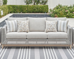 J&M Furniture - Ashley Furniture - Seton Creek Outdoor Sofa with Cushion - Sofa with Cushion / Gray - P798-838