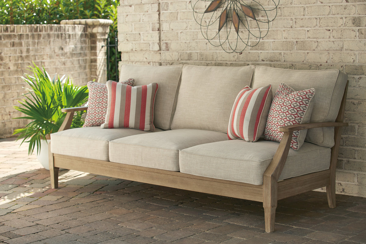 J&M Furniture - Ashley Furniture - Clare View Sofa with Cushion - Sofa with Cushion / Beige - P801-838