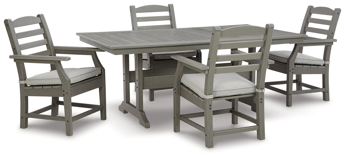 J&M Furniture - Ashley Furniture - Visola Outdoor Dining Table with 4 Chairs - Outdoor Dining Table with 4 Chairs - P802P4