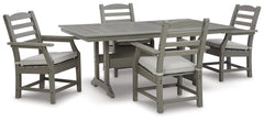 J&M Furniture - Ashley Furniture - Visola Outdoor Dining Table with 4 Chairs - Outdoor Dining Table with 4 Chairs - P802P4
