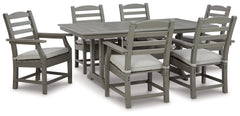 J&M Furniture - Ashley Furniture - Visola Outdoor Dining Table with 6 Chairs - Outdoor Dining Table with 6 Chairs - P802P3