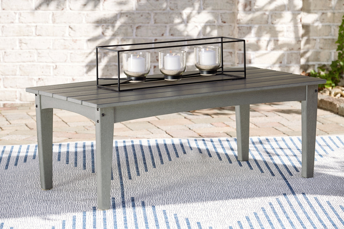 J&M Furniture - Ashley Furniture - Visola Outdoor Coffee Table - Rectangular Cocktail Table / Gray - P802-701
