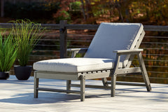 J&M Furniture - Ashley Furniture - Visola Chaise Lounge with Cushion - Chaise Lounge with Cushion / Gray - P802-815