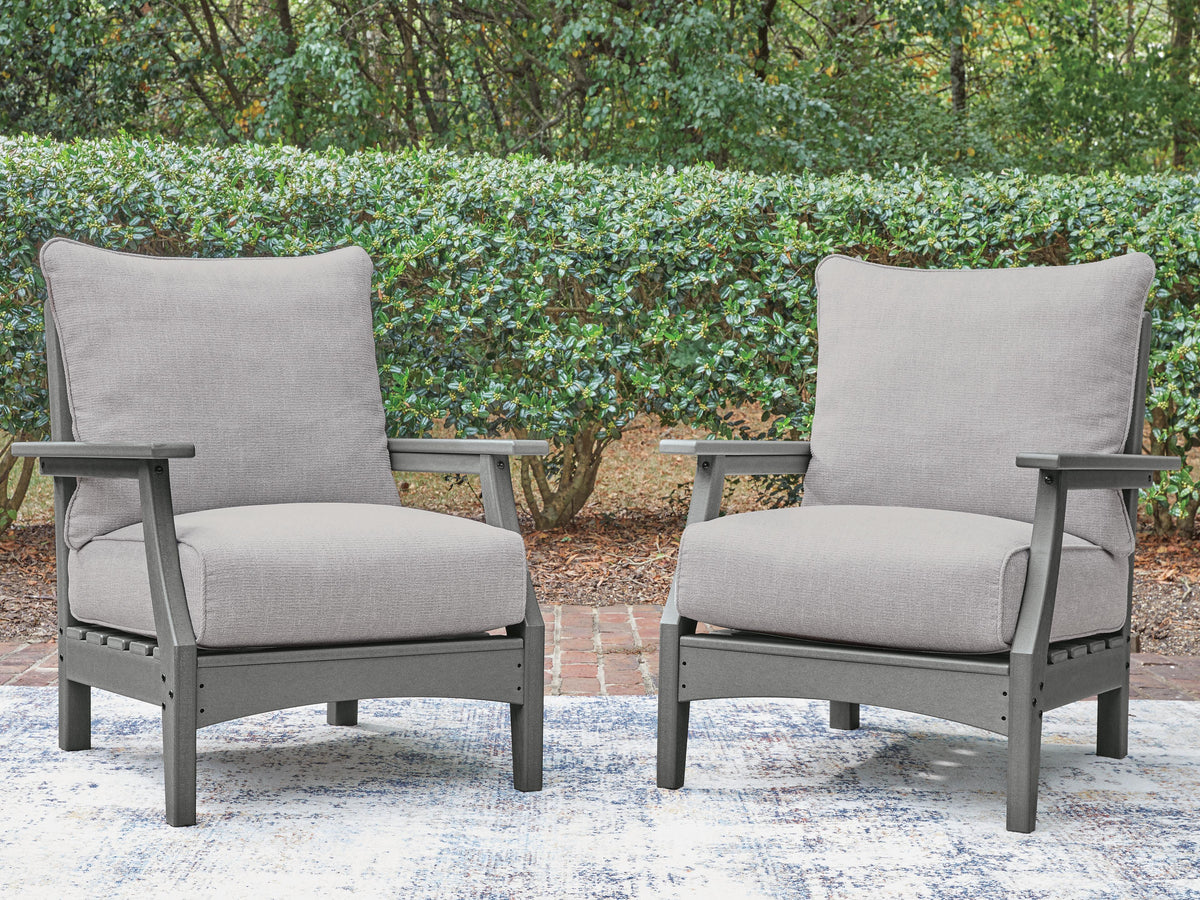 J&M Furniture - Ashley Furniture - Cove Beach Outdoor Lounge Chair with Cushion - Lounge Chair w/Cushion (Set of 2) - PCP803-820