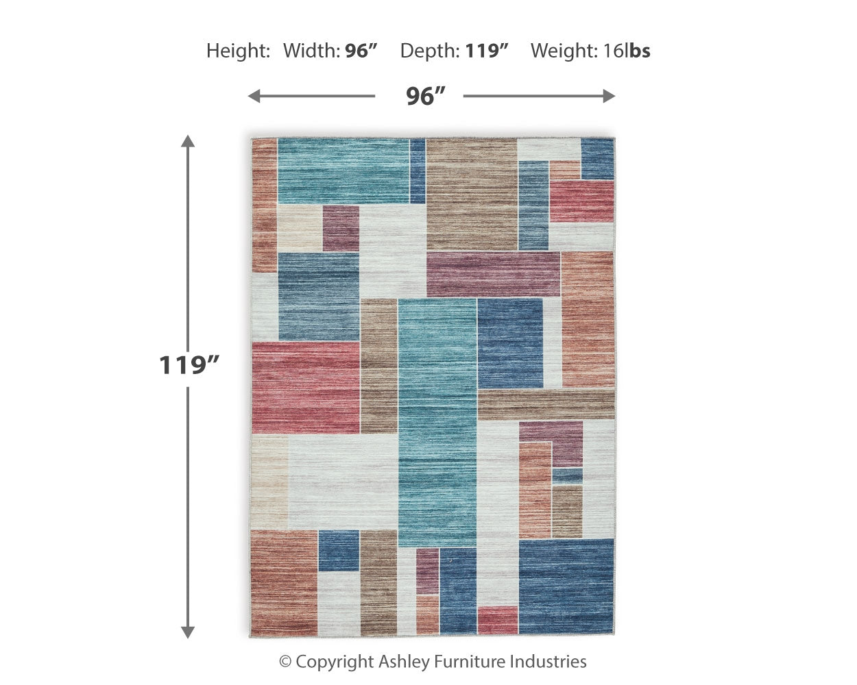 Numore 8' x 9'11" Washable Rug