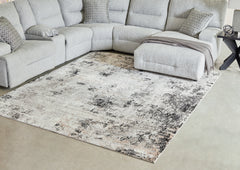 J&M Furniture - Ashley Furniture - Langwell 8' x 10' Rug - 8' x 10' Rug / Black/Gray/White - R406781