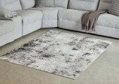 J&M Furniture - Ashley Furniture - Langwell 5' x 7' Rug - 5' x 7' Rug / Black/Gray/White - R406782