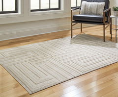 J&M Furniture - Ashley Furniture - Darmondard 5' x 7' Rug - 5' x 7' Rug / Cream/Taupe - R406942