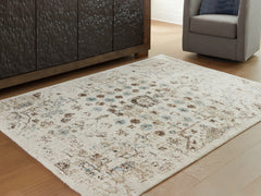 J&M Furniture - Ashley Furniture - Jossler 8' x 10' Rug - 8' x 10' Rug / Ivory/Brown/Teal - R407071