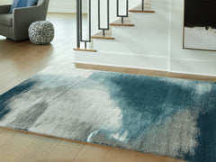 J&M Furniture - Ashley Furniture - Brentward 8' x 10' Rug - 8' x 10' Rug / Blue/Gray/Ivory - R407081