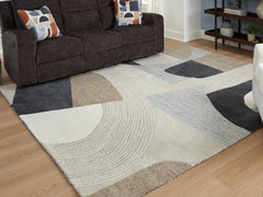 J&M Furniture - Ashley Furniture - Edrickhill 8' x 10' Rug - 8' x 10' Rug / Grayish Teal/Taupe/Cream - R407121