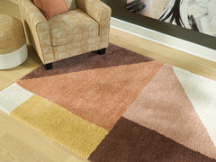 J&M Furniture - Ashley Furniture - Gailmore 5' x 7' Rug - 5' x 7' Rug / Cream/Pink/Ocher - R407172