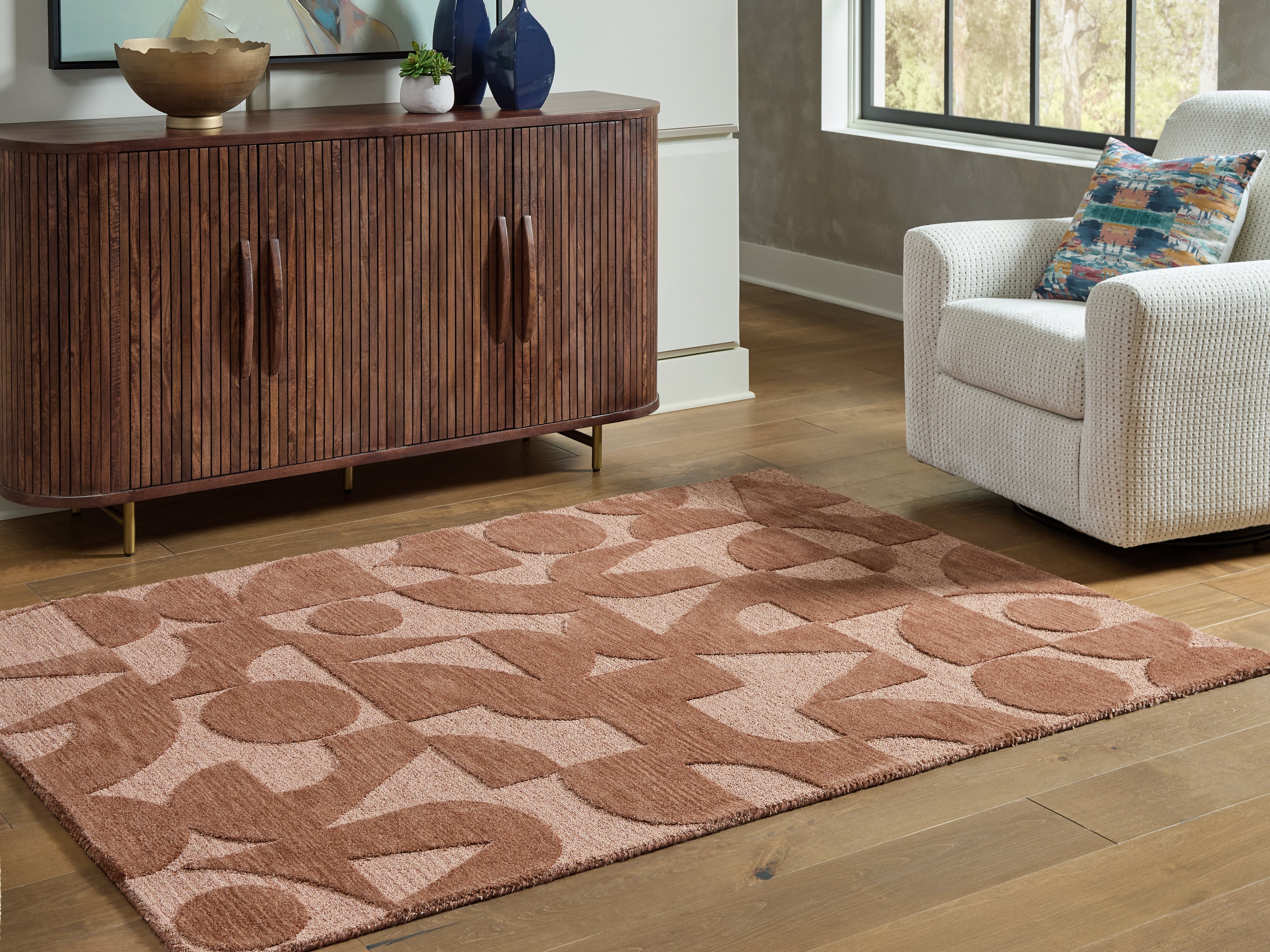 J&M Furniture - Ashley Furniture - Perrenton 8' x 10' Rug - 8' x 10' Rug / Clay - R407201