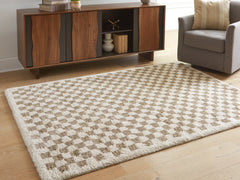 J&M Furniture - Ashley Furniture - Karamen Medium Rug - Medium Rug / Taupe/Ivory - R407342