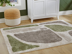 J&M Furniture - Ashley Furniture - Anburgh Medium Rug - Medium Rug / Green/Gray/Ivory - R407352