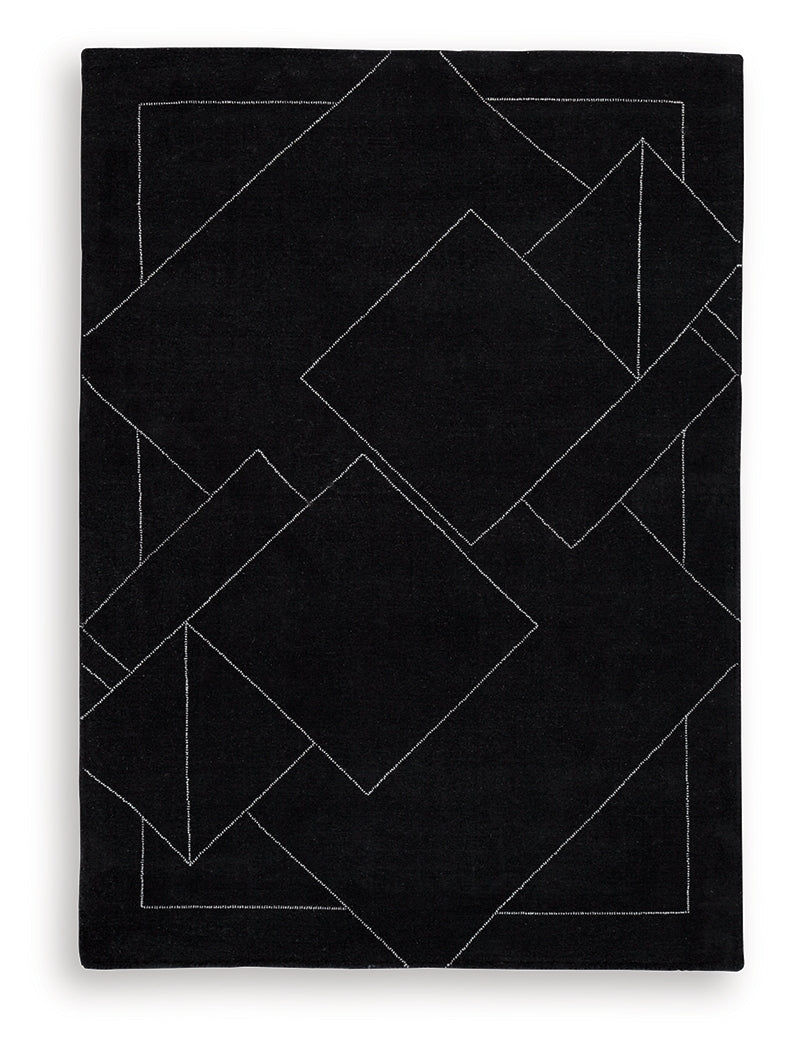 J&M Furniture - Ashley Furniture - Marav 5' x 7' Area Rug - 5' x 7' Area Rug / Black/White - R407532