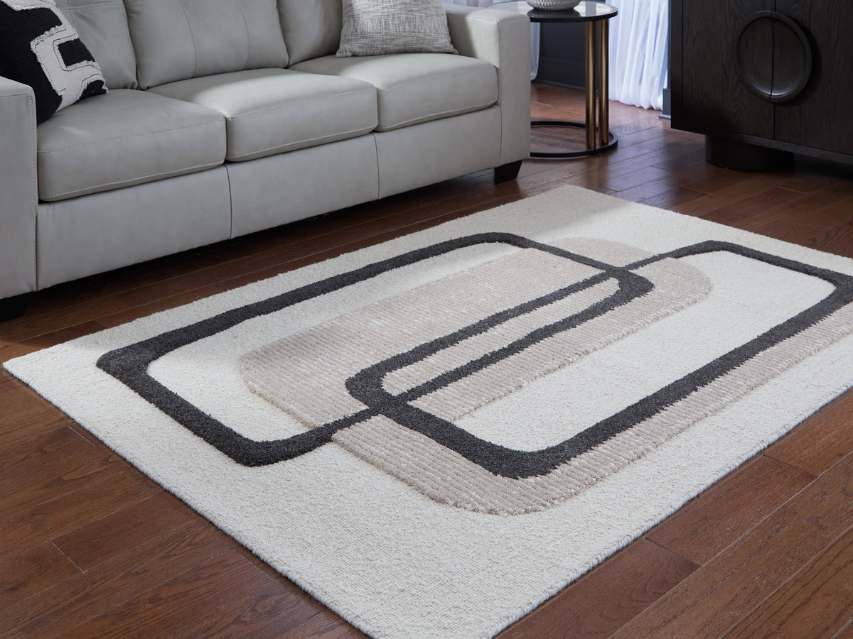 J&M Furniture - Ashley Furniture - Davismour 5' x 7' Area Rug - 5' x 7' Area Rug / Ivory/Taupe/Charcoal - R407562