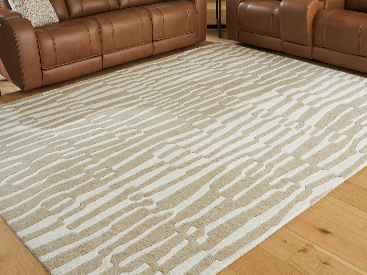J&M Furniture - Ashley Furniture - Corrbell 7'8" x 10' Area Rug - 7'8" x 10' Area Rug / Beige/White - R407631