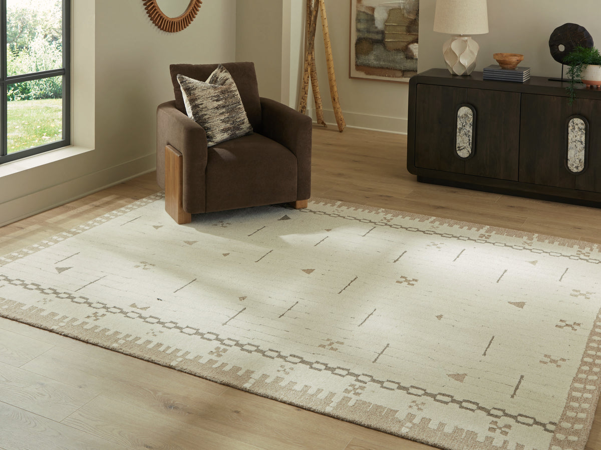 J&M Furniture - Ashley Furniture - Dot 7'8" x 10' Area Rug - 7'8" x 10' Area Rug / Cream/Brown/Taupe - R407651