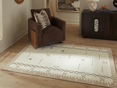 J&M Furniture - Ashley Furniture - Dot 5' x 7' Area Rug - 5' x 7' Area Rug / Cream/Brown/Taupe - R407652