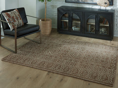 J&M Furniture - Ashley Furniture - Merrittman 5' x 7' Area Rug - 5' x 7' Area Rug / Brown/Ivory - R407702