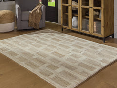 J&M Furniture - Ashley Furniture - Lisgrove 5' x 7' Area Rug - 5' x 7' Area Rug / Tan/Brown/White - R407712